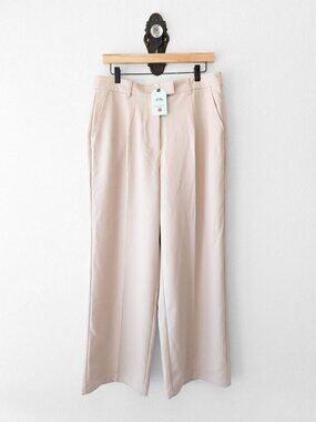 NiMin NWT Wide Leg Dress Pants Women's Large Beige High Rise Office Career